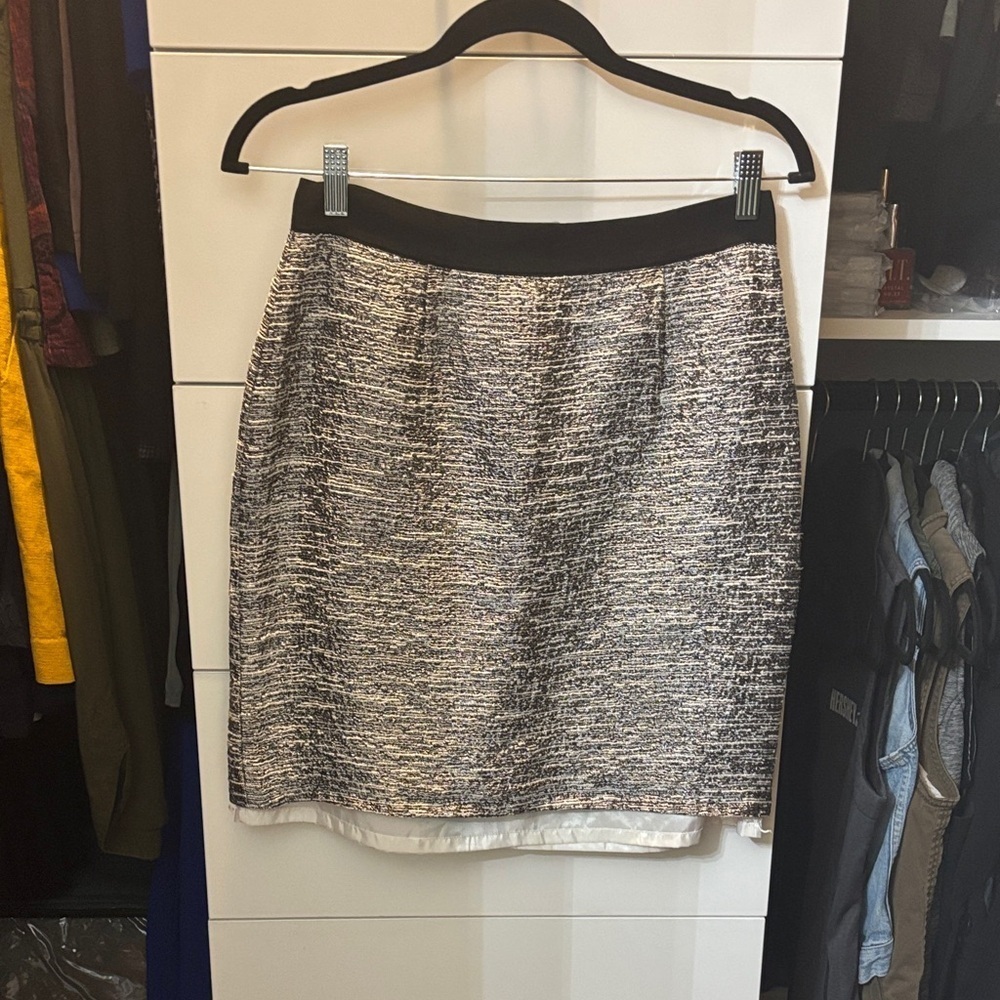 Kate Spade Black and White Textured Pencil Skirt